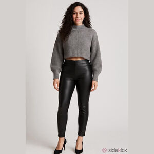 Women's T Tahari Black Faux Leather Pants Size Large